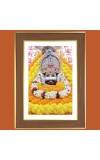 Khatu Shyam Baba Photo Frame - 10x14 Inches, Brown Wooden Frame for Home, Office & Temple Decoration