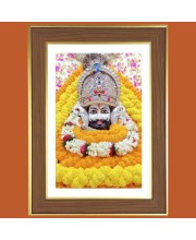 Khatu Shyam Baba Photo Frame - 10x14 Inches, Brown Wooden Frame for Home, Office & Temple Decoration