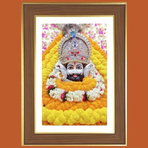 Khatu Shyam Baba Photo Frame - 10x14 Inches, Brown Wooden Frame for Home, Office & Temple Decoration Khatu Shyam Baba Photo Frame - 10x14 Inches, Brown Wooden Frame for Home, Office & Temple Decoration