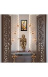 Hitech Sales Baal Krishna Wall-Mount Rectangular Polystyrene Photo Frame for Pooja Room, Home Decoration and Gifting, 9.6 x 15.6 inches Black Frame (Pack of 1, Printed Photo)