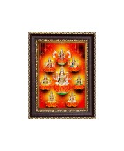 Sri Maa Ashta Lakshmi Digital Print Photo 6.7x8.7 inches - Vibrant Religious Wall Art for Home, Office and Temple Decor.