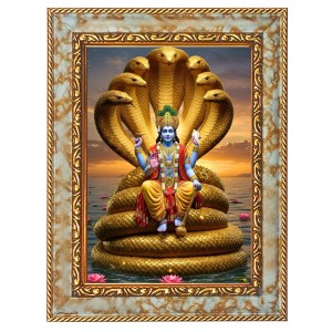 Lord Vishnu Digital Print Photo 12.7x14.7 inches (I6010) - Vibrant Religious Wall Art for Home or Office Decor.