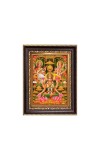 Maa Lakhsmi, Sri Ganesh and Maa Swaraswait Digital Print Photo 8.7x10.7 inches - Vibrant Religious Wall Art for Home or Office Decor.