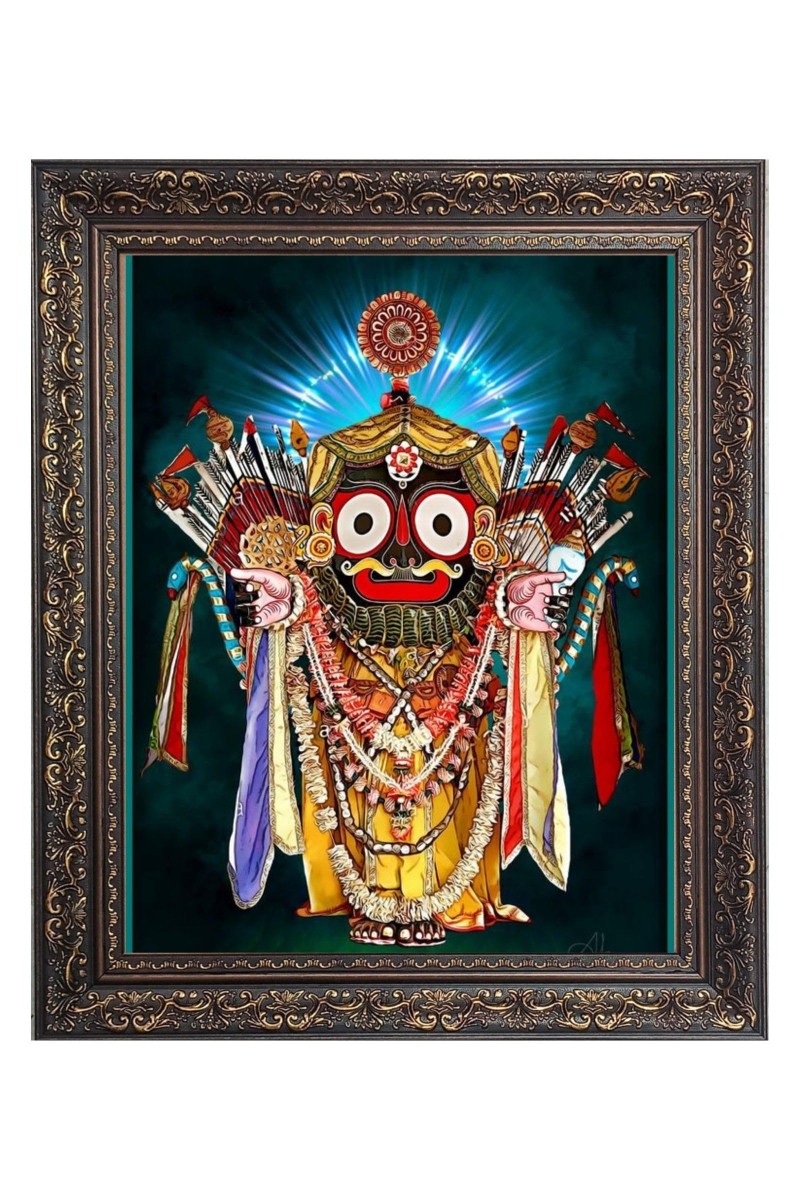 God Jagannath Big Photo Frame - 16x20 Inches for Home & Office Decoration
