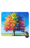 Customized Colorful Tree Painting Picture Sublimation Mouse Pad | 8 X 7.5 Inch | Smooth Cloth Surface | Non-Slip Rubber Base | Personalized Mousepad for Laptop & Desktop (F17224)