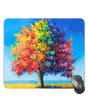 Customized Colorful Tree Painting Picture Sublimation Mouse Pad | 8 X 7.5 Inch | Smooth Cloth Surface | Non-Slip Rubber Base | Personalized Mousepad for Laptop & Desktop (F17224)
