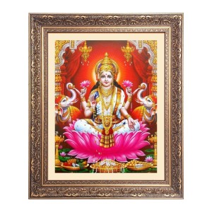 Maa Lakshmi (Laxmi) Big Photo Frame - 24x28 Inches for Home & Office Decoration