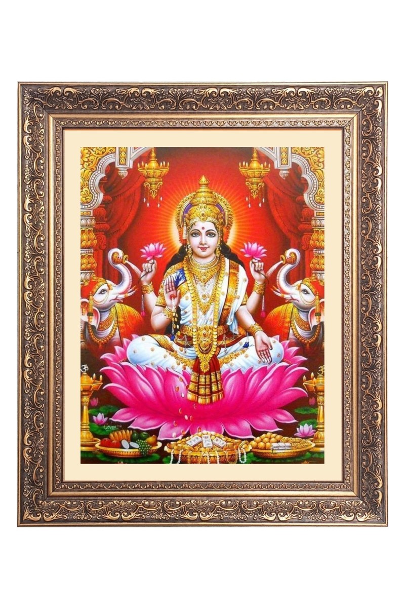 Maa Lakshmi (Laxmi) Big Photo Frame - 24x28 Inches for Home & Office Decoration