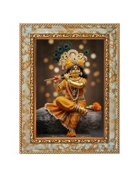 Divine Krishna Digital Print Photo 8.7x10.7 inches (I6021) - Vibrant Religious Wall Art for Home or Office Decor.