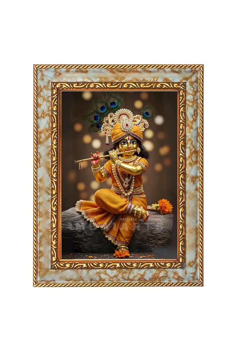 Divine Krishna Digital Print Photo 10.7x12.7 inches (I6021) - Vibrant Religious Wall Art for Home or Office Decor.