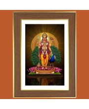 Lord Kartikeya Photo Frame - 10x14 Inches, Brown Wooden Frame for Home, Office & Temple Decoration