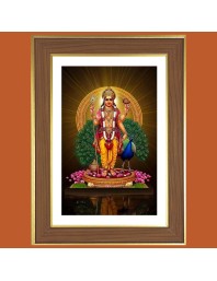Lord Kartikeya Photo Frame - 12x16 Inches, Brown Wooden Frame for Home, Office & Temple Decoration