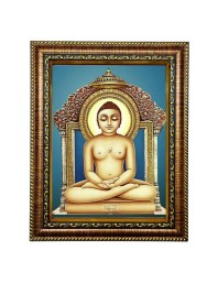 Hi Tech Sales Mahavira Jain Photo Frame for Office, Wall/Table, Study room & living room, gifts | PVC Frame & Front Face - Glass (7 x 9)