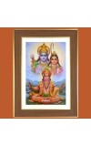 Shree Ram Sita With Hanuman ji Photo Frame - 10x14 Inches, Brown Wooden Frame for Home, Office & Temple decoration