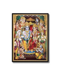 Ram Darbar Laminated Photo - 5x7 Inches, Divine Blessings for Home & Office and Temple Decoration