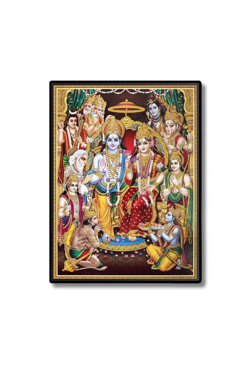 Ram Darbar Laminated Photo - 5x7 Inches, Divine Blessings for Home & Office and Temple Decoration