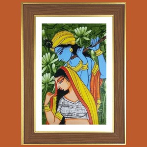 Radha Krishna Painting Photo Frame - 12x16 Inches, Brown Wooden Frame for Home, Office & Temple decoration Radha Krishna Painting Photo Frame - 12x16 Inches, Brown Wooden Frame for Home, Office & Temple decoration
