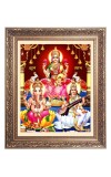 Mata Lakshmi (Laxmi), Sri Ganesh and Maa Saraswathi Big Photo Frame - 18x22 Inches for Home & Office Decoration