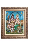 Lord Shiv and Maa Parbati Big Photo Frame - 16x20 Inches for Home & Office Decoration