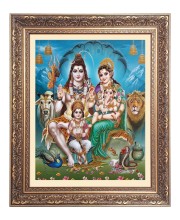 Lord Shiv and Maa Parbati Big Photo Frame - 16x20 Inches for Home & Office Decoration