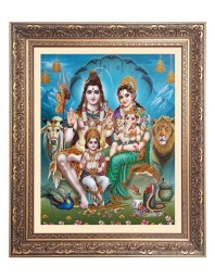 Lord Shiv and Maa Parbati Big Photo Frame - 22x26 Inches for Home & Office Decoration
