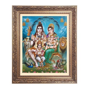 Lord Shiv and Maa Parbati Big Photo Frame - 22x26 Inches for Home & Office Decoration