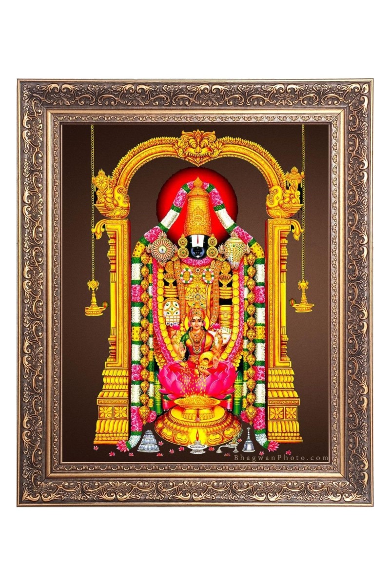 Lord Tirupati Balaji Big Photo Frame - 20x24 Inches for Home & Office Decoration