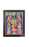 Hitech Sales Lord Vishnu and Mata Lakshmi with his 8 Form Photo Frame for Pooja Room, Temple Decor, Home Decoration and Gift