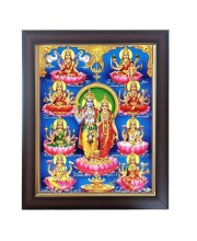 Hitech Sales Lord Vishnu and Mata Lakshmi with his 8 Form Photo Frame for Pooja Room, Temple Decor, Home Decoration and Gift