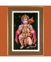 Jai Bajaranga Bali Photo Frame - 10x14 Inches, Brown Wooden Frame for Home, Office & Temple Decoration