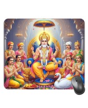 Customized Lord Ganesha Picture Sublimation Mouse Pad | 8 X 7.5 Inch | Smooth Cloth Surface | Non-Slip Rubber Base | Personalized Mousepad for Laptop & Desktop (F16997)