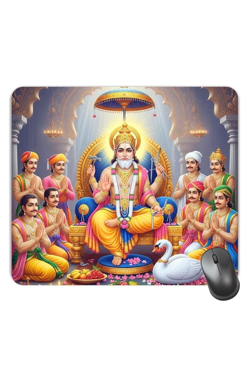 Customized Lord Ganesha Picture Sublimation Mouse Pad | 8 X 7.5 Inch | Smooth Cloth Surface | Non-Slip Rubber Base | Personalized Mousepad for Laptop & Desktop (F16997)
