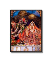 Radha Krishna Laminated Photo - 5x7 Inches, Divine Blessings for Home & Office and Temple Decoration