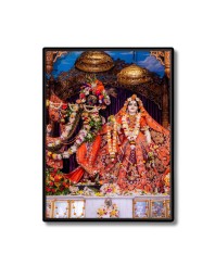Radha Krishna Laminated Photo - 5x7 Inches, Divine Blessings for Home & Office and Temple Decoration