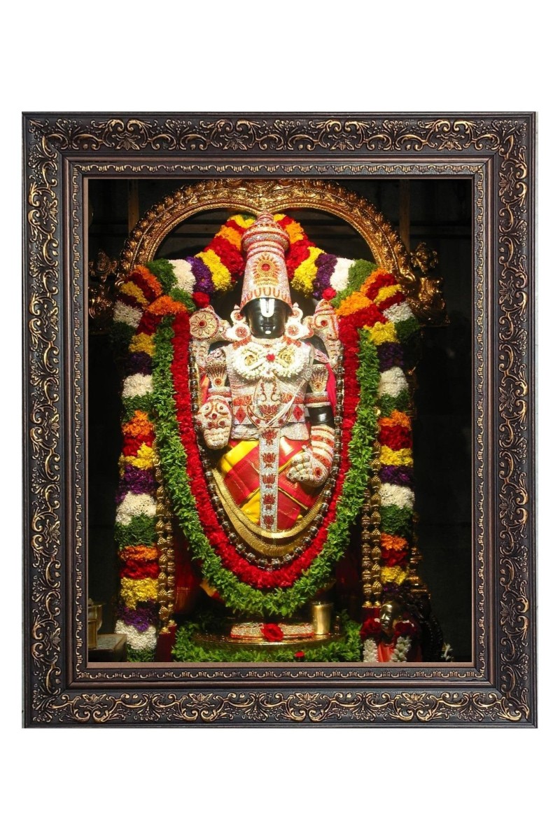 Lord Tirupati Balaji Big Photo Frame - 24x28 Inches for Home & Office Decoration