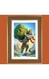 Lord Hanuman Photo Frame - 10x14 Inches, Brown Wooden Frame for Home, Office & Temple decoration