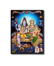 Shiva Family Laminated Photo - 5x7 Inches, Divine Blessings for Home & Office and Temple Decoration