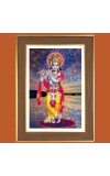 Muralidhara Krishna Photo Frame - 10x14 Inches, Brown Wooden Frame for Home, Office & Temple Decoration
