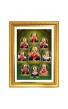 Maa Durga 9 Photo Frame - 10x14 Inches, Brown Wooden Frame for Home, Office & Temple Decoration