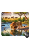 Customized Wild Lion Picture Sublimation Mouse Pad | 8 X 7.5 Inch | Smooth Cloth Surface | Non-Slip Rubber Base | Personalized Mousepad for Laptop & Desktop (F17352)