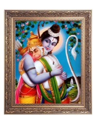 Sri Ram and Sri Hanumanji Big Photo Frame - 24x28 Inches for Home & Office Decoration