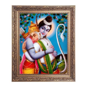 Sri Ram and Sri Hanumanji Big Photo Frame - 16x20 Inches for Home & Office Decoration