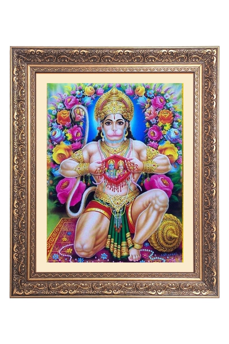 Sri hanuman Big Photo Frame - 16x20 Inches for Home & Office Decoration