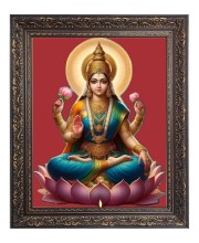 Godess Lakshmi (Laxmi) Big Photo Frame - 16x20 Inches for Home & Office Decoration