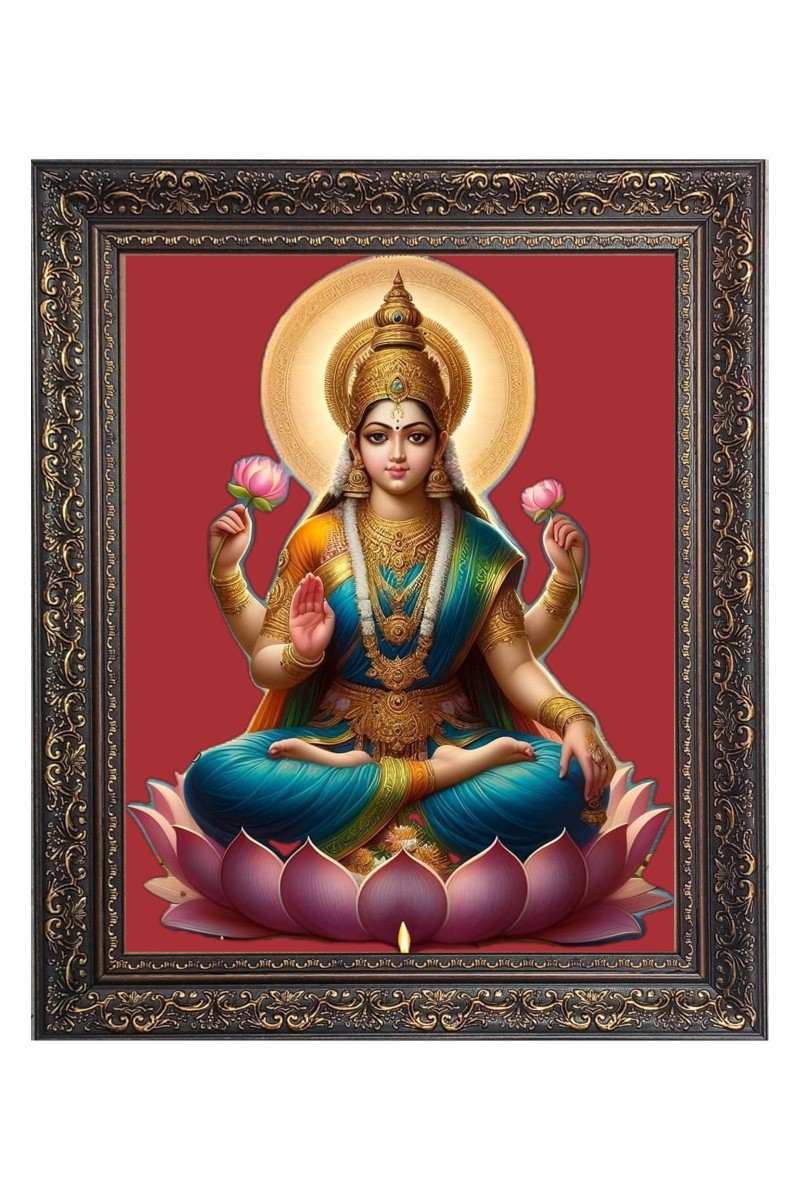 Godess Lakshmi (Laxmi) Big Photo Frame - 20x24 Inches for Home & Office Decoration