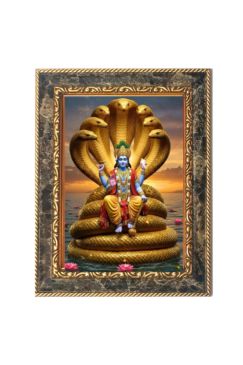 Lord vishnu Digital Print Photo 6.7x8.7 inches (I6097) - Vibrant Religious Wall Art for Home or Office Decor.