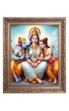 Maa Parbati, Sri Ganesh & Sri Kartik Big Photo Frame - 16x20 Inches for Home & Office Decoration