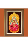 Sringeri Sri Sharadamba Maa Photo Frame - 12x16 Inches, Brown Wooden Frame for Home, Office & Temple Decoration