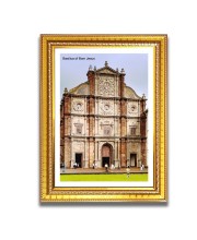 Basilica of Bom Jesus Church Photo Frame, 10x14 Inches Beautiful Elegant Framed Wall Art of Iconic Cathedral