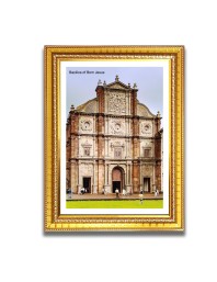 Basilica of Bom Jesus Church Photo Frame, 10x14 Inches Beautiful Elegant Framed Wall Art of Iconic Cathedral